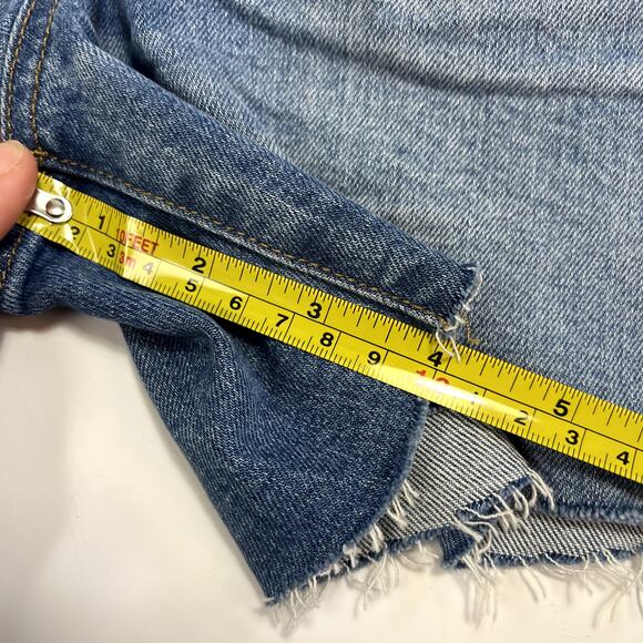 Madewell Button Fly High‎ Rise Denim Cut-Off Jean Shorts Sz 26 Copper Buttons - Picture 9 of 11